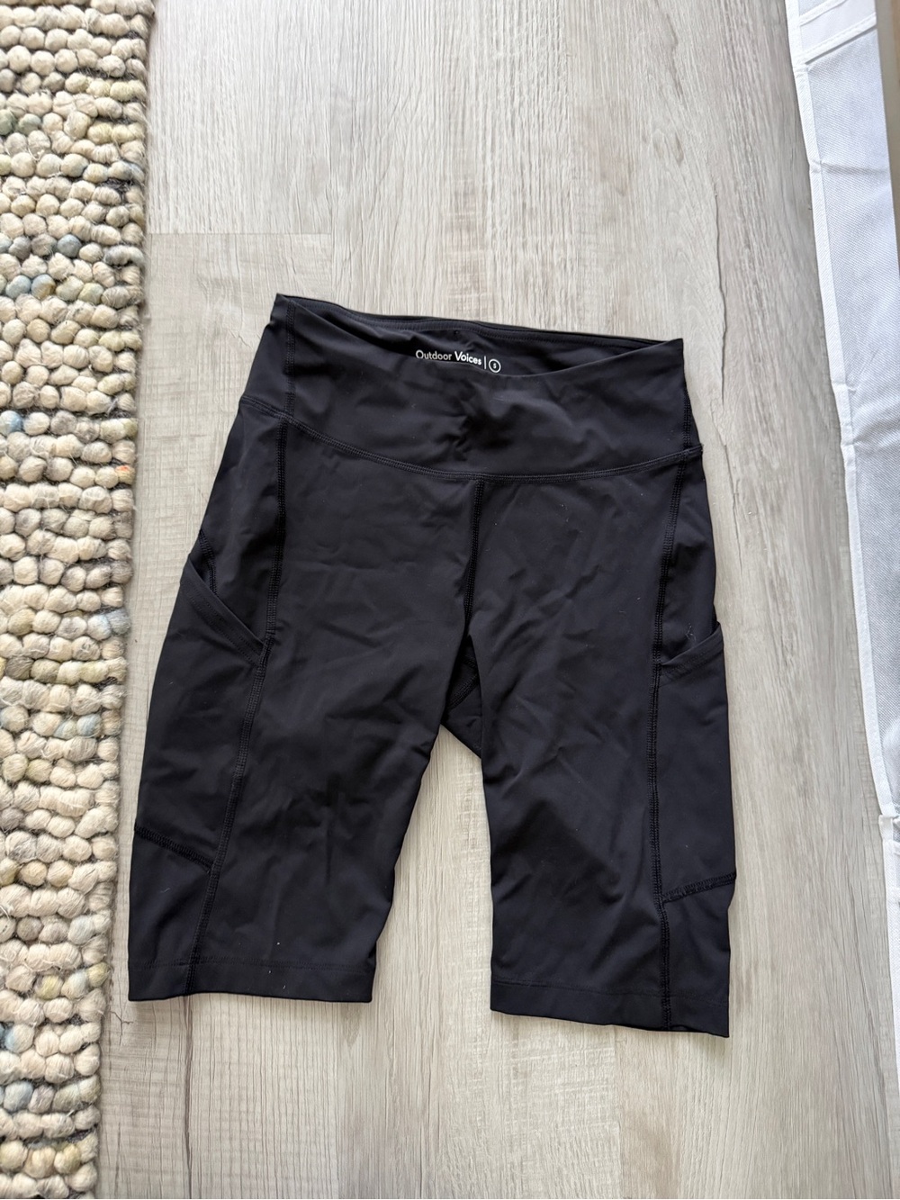 Outdoor Voices Black High-Waist Bike Shorts - Small